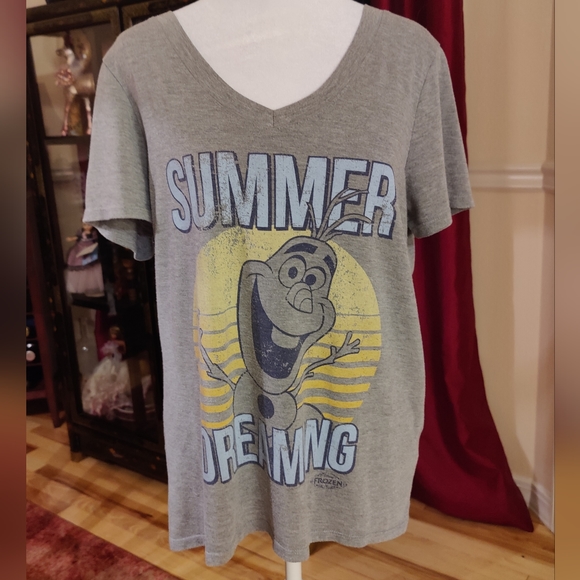 Frozen's Olaf Summer Dreaming V Neck T-Shirt - Picture 1 of 4